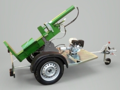 Fendeuse de bûches avec moteur Honda GX200 OHV - 14 tonnes - position vertical - longueur de fendage 110 cm - remorque 80 km/h